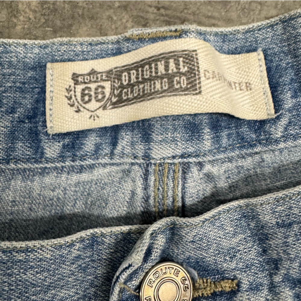 VTG‎ Route 66 Original Clothing Co Men's Blue Denim Jeans Carpenter Cargo Work - Picture 3 of 10